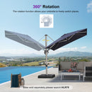 PURPLE LEAF Deluxe Left-Right Tilting Patio Umbrella Outdoor Swivel Cantilever Umbrellas