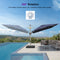 PURPLE LEAF Deluxe Left-Right Tilting Patio Umbrella Outdoor Swivel Cantilever Umbrellas