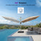 PURPLE LEAF Deluxe Left-Right Tilting Patio Umbrella Outdoor Swivel Cantilever Umbrellas