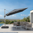 PURPLE LEAF Deluxe Left-Right Tilting Patio Umbrella Outdoor Swivel Cantilever Umbrellas