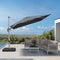 PURPLE LEAF Deluxe Left-Right Tilting Patio Umbrella Outdoor Swivel Cantilever Umbrellas