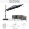 PURPLE LEAF Deluxe Left-Right Tilting Patio Umbrella Outdoor Swivel Cantilever Umbrellas