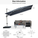 PURPLE LEAF Deluxe Left-Right Tilting Patio Umbrella Outdoor Swivel Cantilever Umbrellas