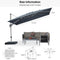 PURPLE LEAF Deluxe Left-Right Tilting Patio Umbrella Outdoor Swivel Cantilever Umbrellas
