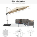 PURPLE LEAF Deluxe Left-Right Tilting Patio Umbrella Outdoor Swivel Cantilever Umbrellas