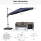 PURPLE LEAF Deluxe Left-Right Tilting Patio Umbrella Outdoor Swivel Cantilever Umbrellas