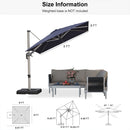PURPLE LEAF Deluxe Left-Right Tilting Patio Umbrella Outdoor Swivel Cantilever Umbrellas