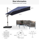 PURPLE LEAF Deluxe Left-Right Tilting Patio Umbrella Outdoor Swivel Cantilever Umbrellas