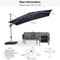 PURPLE LEAF Deluxe Left-Right Tilting Patio Umbrella Outdoor Swivel Cantilever Umbrellas