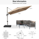 PURPLE LEAF Deluxe Left-Right Tilting Patio Umbrella Outdoor Swivel Cantilever Umbrellas
