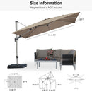 PURPLE LEAF Deluxe Left-Right Tilting Patio Umbrella Outdoor Swivel Cantilever Umbrellas