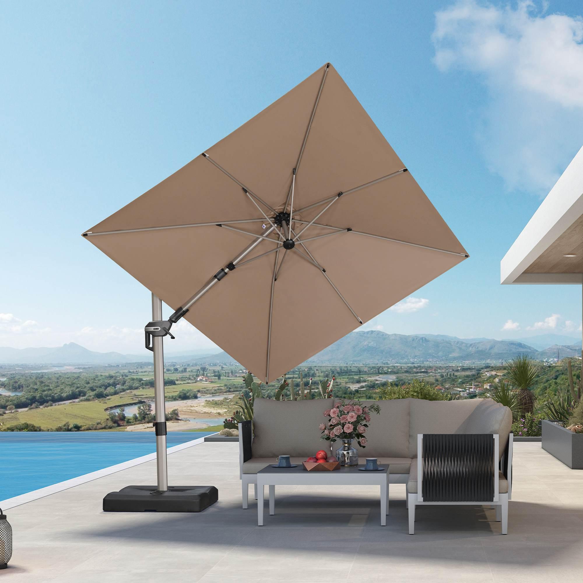 7 to 8 foot patio umbrella with tilt Tilting Cantilever Patio Umbrella