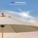 PURPLE LEAF Patio Market Umbrella Aluminum Outdoor Table Umbrella with Wood Color