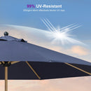PURPLE LEAF Patio Market Umbrella Aluminum Outdoor Table Umbrella with Wood Color