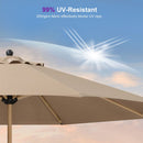 PURPLE LEAF Patio Market Umbrella Aluminum Outdoor Table Umbrella with Wood Color
