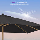 PURPLE LEAF Patio Market Umbrella Aluminum Outdoor Table Umbrella with Wood Color