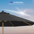 PURPLE LEAF Patio Market Umbrella Aluminum Outdoor Table Umbrella with Wood Color