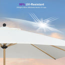 PURPLE LEAF Patio Market Umbrella Aluminum Outdoor Table Umbrella with Wood Color