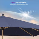 PURPLE LEAF Patio Market Umbrella Aluminum Outdoor Table Umbrella with Wood Color