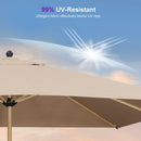 PURPLE LEAF Patio Market Umbrella Aluminum Outdoor Table Umbrella with Wood Color