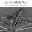 PURPLE LEAF 2/4/6 Set Semi-Auto Patio Table Umbrellas with Base for Outdoor Commercial