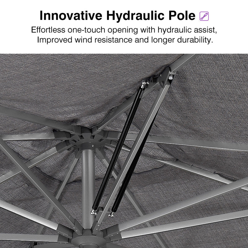 PURPLE LEAF 2/4/6 Set Semi-Auto Patio Table Umbrellas with Base for Outdoor Commercial