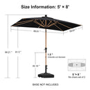 PURPLE LEAF Patio Market Umbrella Aluminum Outdoor Table Umbrella with Wood Color
