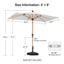 PURPLE LEAF Patio Market Umbrella Aluminum Outdoor Table Umbrella with Wood Color