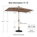 PURPLE LEAF Patio Market Umbrella Aluminum Outdoor Table Umbrella with Wood Color