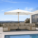 PURPLE LEAF Patio Market Umbrella Aluminum Outdoor Table Umbrella with Wood Color