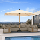 PURPLE LEAF Patio Market Umbrella Aluminum Outdoor Table Umbrella with Wood Color