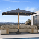 PURPLE LEAF Patio Market Umbrella Aluminum Outdoor Table Umbrella with Wood Color