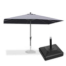 PURPLE LEAF Aluminum Patio Table Umbrella Heavy Duty Market Umbrella with Base