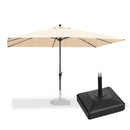PURPLE LEAF Aluminum Patio Table Umbrella Heavy Duty Market Umbrella with Base