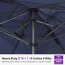 PURPLE LEAF Semi-Auto Extra Large Patio Umbrella Premium Commercial Market Umbrella for Garden, Café and Hotel