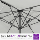 PURPLE LEAF Semi-Auto Extra Large Patio Umbrella Premium Commercial Market Umbrella for Garden, Café and Hotel