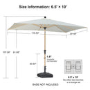 PURPLE LEAF Patio Market Umbrella Aluminum Outdoor Table Umbrella with Wood Color