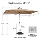 PURPLE LEAF Patio Market Umbrella Aluminum Outdoor Table Umbrella with Wood Color
