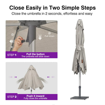 Semi-Auto Patio Table Umbrellas