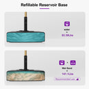 PURPLE LEAF Wood Pattern Tilting Patio Table Umbrella with Base, Outdoor Market Umbrella