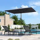 PURPLE LEAF Crank and Tilt Table Umbrella Outdoor Patio Market Umbrella with Visible Hand Crank System