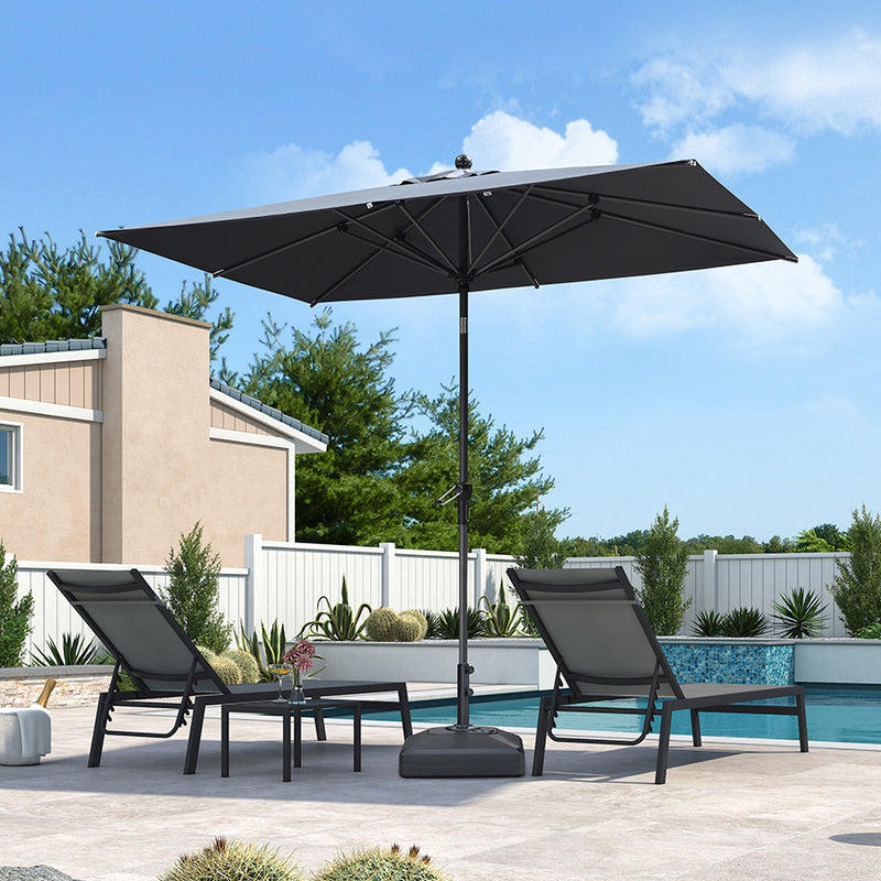 PURPLE LEAF Crank and Tilt Table Umbrella Outdoor Patio Market Umbrella with Visible Hand Crank System