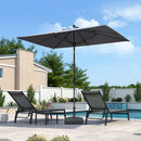 PURPLE LEAF Crank and Tilt Table Umbrella Outdoor Patio Market Umbrella with Visible Hand Crank System