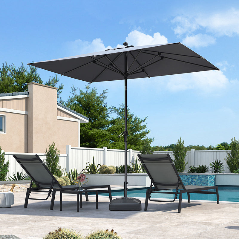 PURPLE LEAF Crank and Tilt Table Umbrella Outdoor Patio Market Umbrella with Visible Hand Crank System