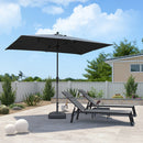 PURPLE LEAF Crank and Tilt Table Umbrella Outdoor Patio Market Umbrella with Visible Hand Crank System