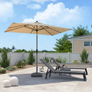 PURPLE LEAF Crank and Tilt Table Umbrella Outdoor Patio Market Umbrella with Visible Hand Crank System
