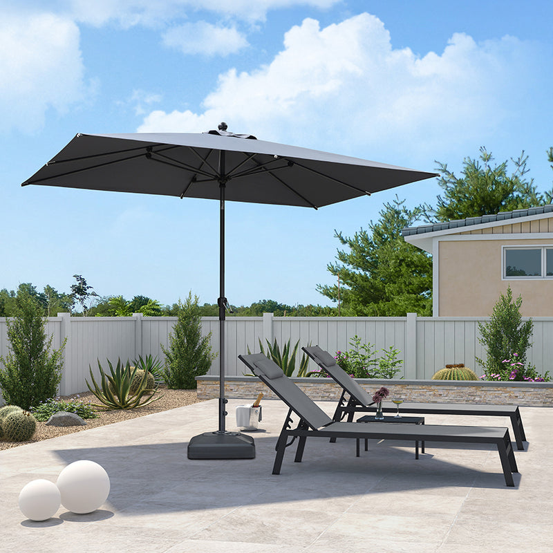 PURPLE LEAF Crank and Tilt Table Umbrella Outdoor Patio Market Umbrella with Visible Hand Crank System