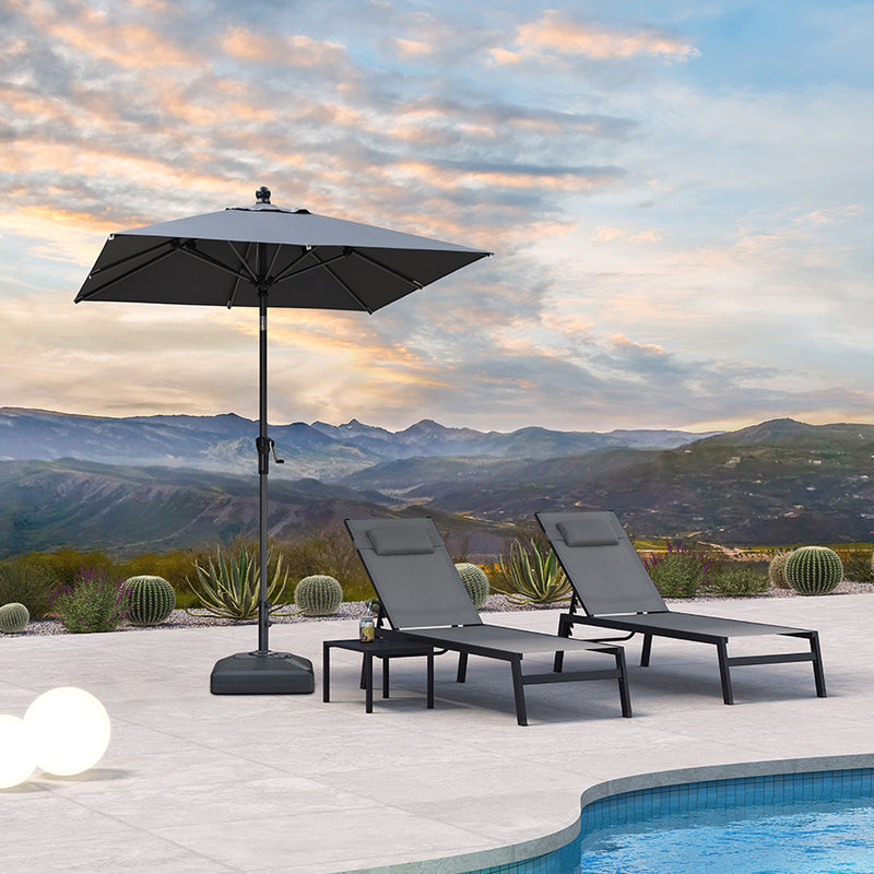 PURPLE LEAF Crank and Tilt Table Umbrella Outdoor Patio Market Umbrella with Visible Hand Crank System