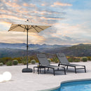 PURPLE LEAF Crank and Tilt Table Umbrella Outdoor Patio Market Umbrella with Visible Hand Crank System