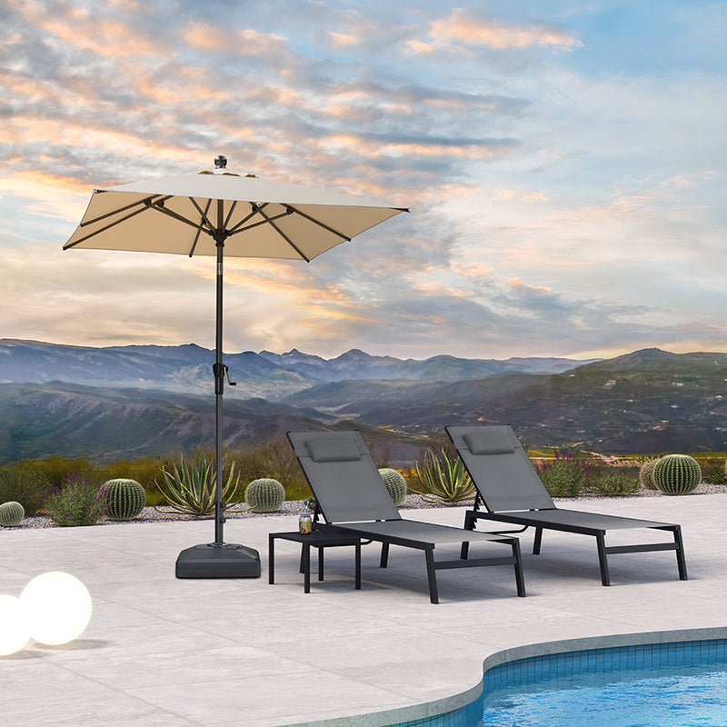 PURPLE LEAF Crank and Tilt Table Umbrella Outdoor Patio Market Umbrella with Visible Hand Crank System